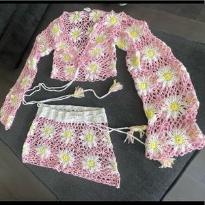 Crochet (2 piece) Crop top and Shorts